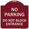Signmission No Parking Do Not Block Entrance Heavy-Gauge Aluminum Architectural Sign, 18" x 18", BU-1818-23752 A-DES-BU-1818-23752 - alternate 1
